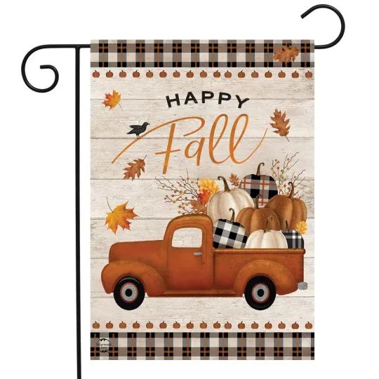 Discover Briarwood Lane Happy Fall Pickup Truck Garden Flag