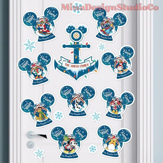 Discover Personalized All Characters Christmas Snow Globe Very Merrytime Cruises Disney Cruise Magnet Mickey Minnie Xmas Family Cruise Stateroom Door