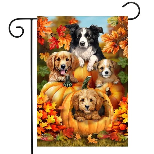 Discover Briarwood Lane Fall Pumpkin Puppies Garden Flag