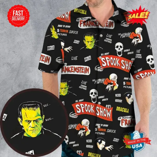 Discover Spook Show Dusk To Dawn 5 Terror Shock Hawaiian Shirt