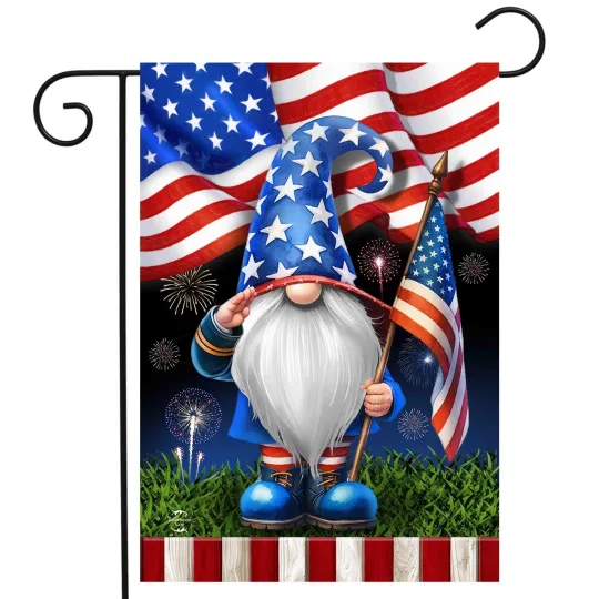 Discover Briarwood Lane Saluting Gnome Garden Flag