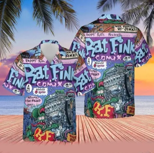 Discover Funny Rat Fink Hawaiian Shirt, Summer Gift for Men Women