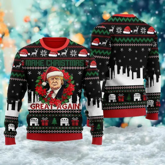 Donald Trump Ugly Christmas Sweaters, Make Christmas Great Again Ugly Sweater