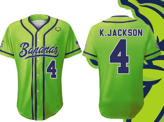Discover Custom Savanah Bananas Baseball Jersey - Adults, Kids and Youth