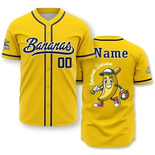 Discover Custom Savanah  Bananas Baseball Jersey