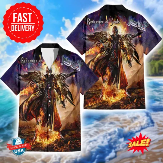 Judas Priest Redeemer Of Souls Cover Music Summer Aloha Summer Hawaiian Shirt