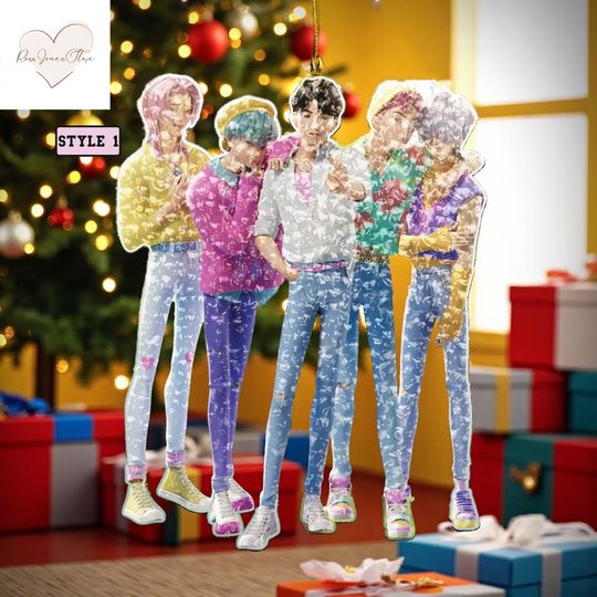 Discover Huntrix Saja Boys Ornament, Acrylic Anime Group Decoration, Kpop Cosplay Christmas Tree Gift, Ornament Huntrix
