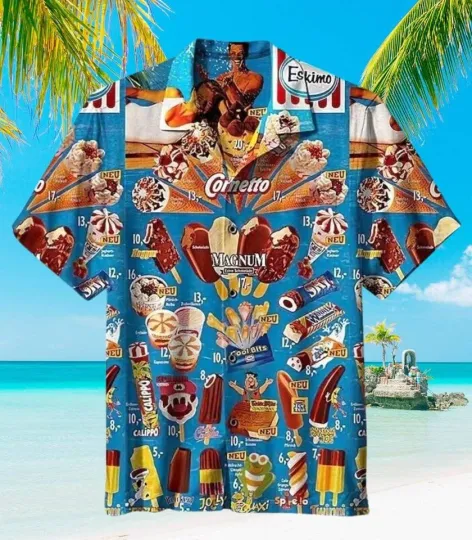 SUMMER ICE CREAM ALOHA HAWAIIAN SHIRT