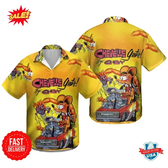 Rat Fink Rattail Hot Rod Hawaiian Shirt