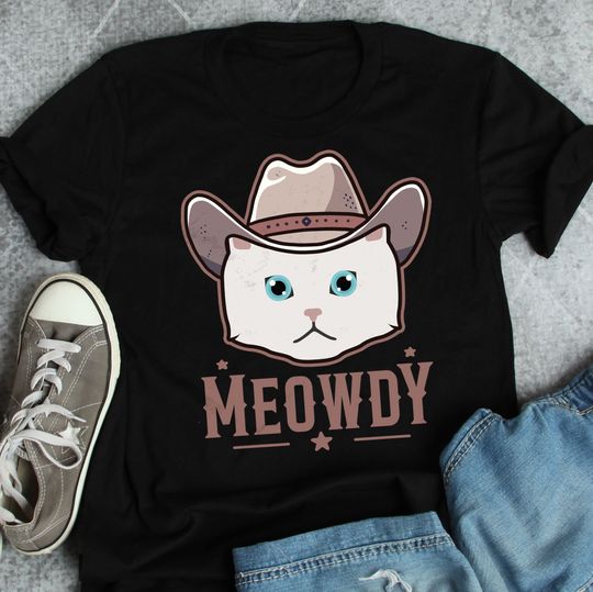 Discover Napoleon Cat Meowdy Shirt, Women, Men, Funny Cowboy Cat Lover Gift, Cute Howdy T-shirt, Pet Cat Mom, Dad Tee, Western Texas Yeehaw Meme