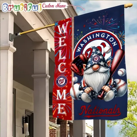 Discover Custom 4th Of July  Washingtons Team-Nationals Garden Flag, 4th of July Flag
