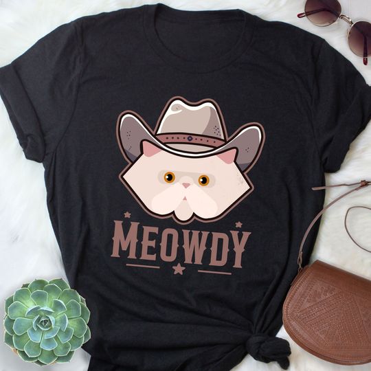 Discover Persian Cat Meowdy Shirt, Women, Men, Funny Cowboy Cat Lover Gift, Cute Howdy T-shirt, Pet Cat Mom, Dad Tee, Western Texas Yeehaw Meme