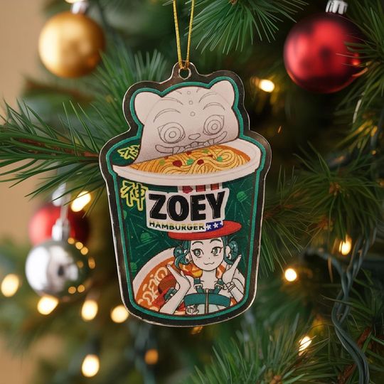 Discover Kpop Demon Zoey Ramyeon Acrylic Ornament, Kpop Demon Hunter Ornament, Acrylic Demon Hunters Christmas Tree Hanging, Huntrix Acrylic Ornament