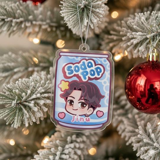 Jinu Saja Boys Soda Pop Acrylic Ornament, Saja Boys Huntrix Acrylic Ornament, Kpop Demon Hunters Merch, Saja Boys Waterbottle Ornament Decor