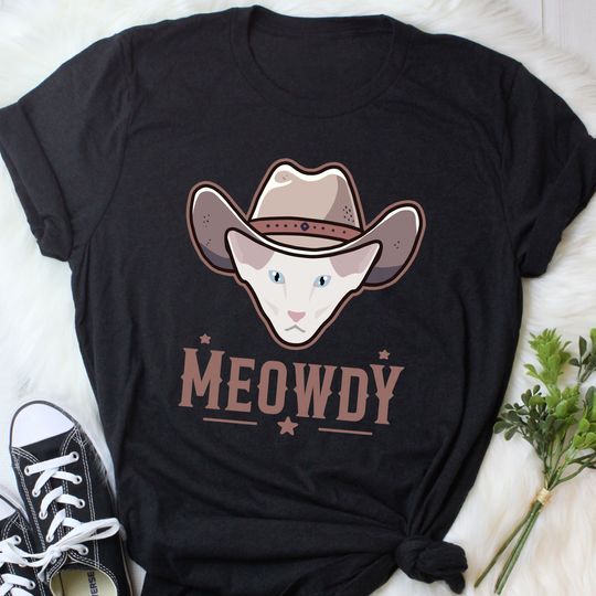 Discover Oriental Shorthair Meowdy Shirt, Women, Men, Funny Cowboy Cat Lover Gift, Cute Howdy T-shirt, Pet Cat Mom, Dad Tee, Western Yeehaw White