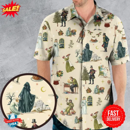 A Christmas Carol Characters Pattern Hawaiian Shirt