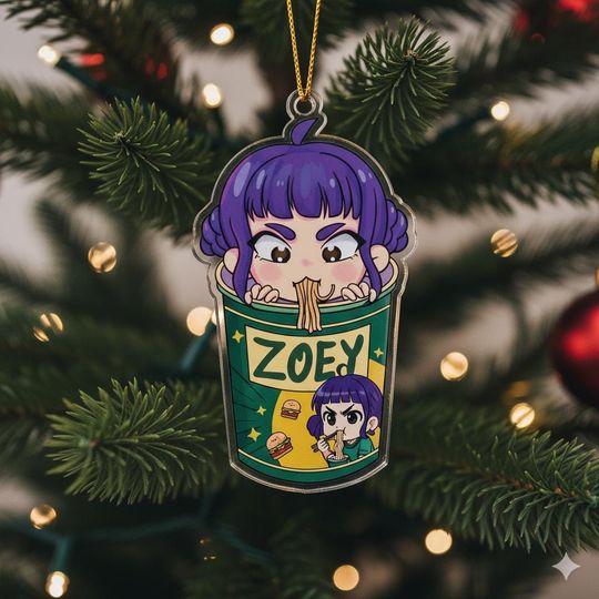 Discover Kpop Demon Zoey Acrylic Ornament, Kpop Ornament, Acrylic Demon Hunters Christmas Tree Hanging, Anime Ornament, Huntrix Christmas Ornament