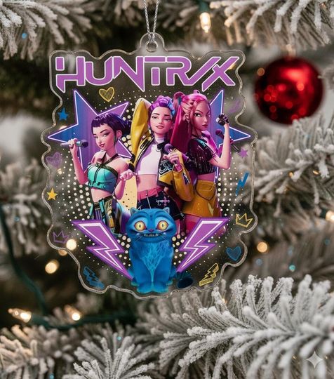 Huntrix Acrlic Ornament, Kpop Demon Hunters Ornament, Saja Girls Ornament, Derpy Tiger Ornament, Huntrix Merch, Kpop Rumi Mira Zoey Ornament