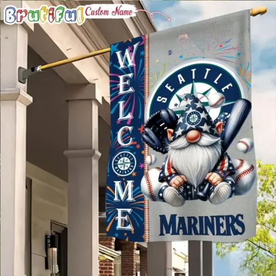 Discover Custom 4th Of July Seattles Team Mariners Garden Flag, 4th of July Flag