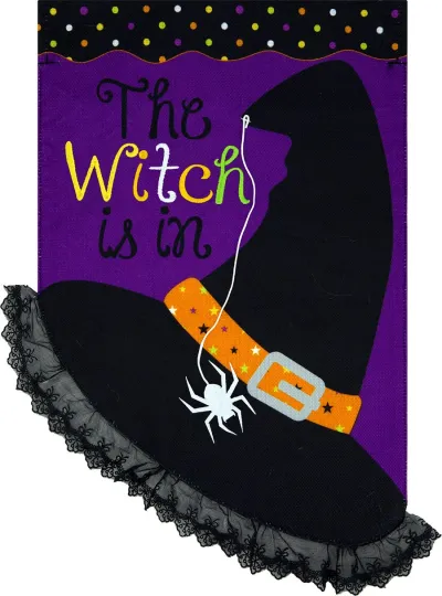 Discover Briarwood Lane The Witch Is In Burlap Garden Flag