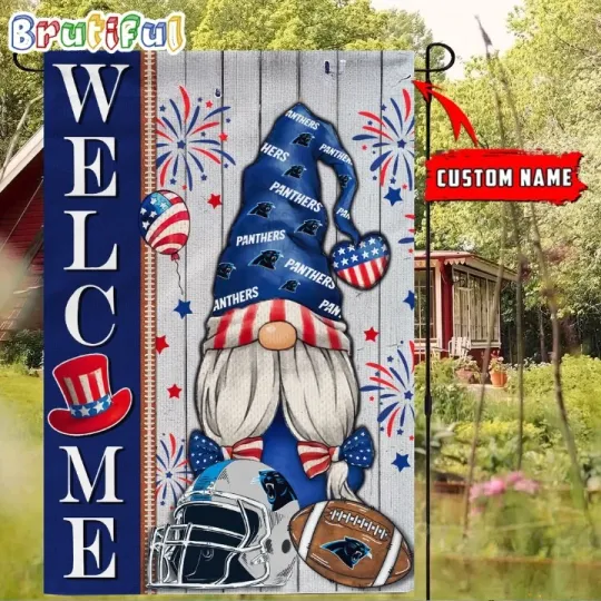 Discover Custom 4th Of July Carolina Team Panthers Garden Flag, 4th of July Flag