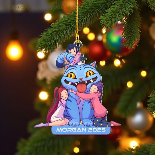 Discover Personalized Demon Hunter Acrylic Ornament, Custom Halloween Christmas Ornament, Unique Acrylic Holiday Decor with Name