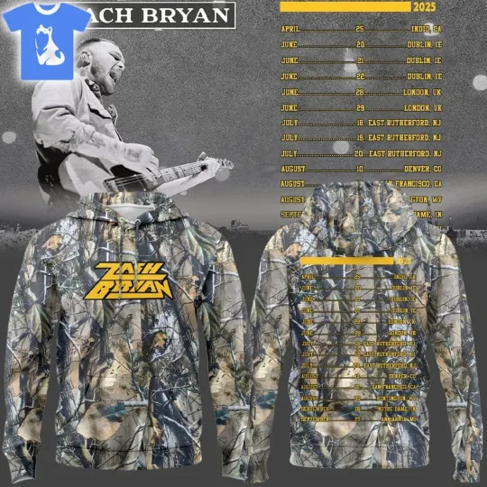 Discover Zach Bryann Camo Lightning Tour 2025 All Over Print 3D Hoodie S-5XL Gift for Fan
