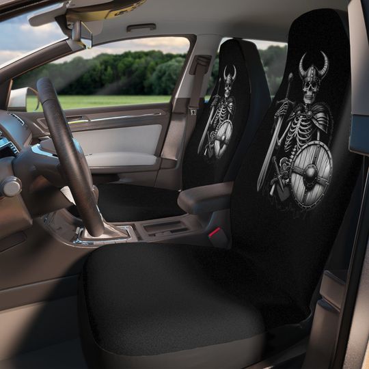 Discover Viking Skeleton Goth Car Seat Covers