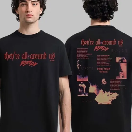 Discover Poppy They’Re All Around Us Tour Fall Leg 2025 Tour Dates 2 Sided T-Shirt