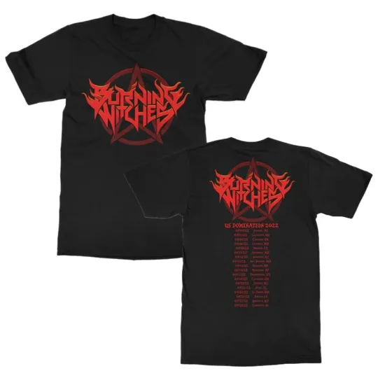 Discover Burning Witches Red Logo 2022 Tour 2 sided T-shirt