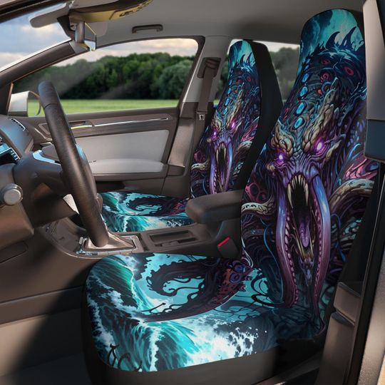 Discover Gothic Creature Car Seat Covers, Gamer Gift, Unique Monster Design, Automotive Accessories, Car Decor, Halloween Gift, Vehicle Protection