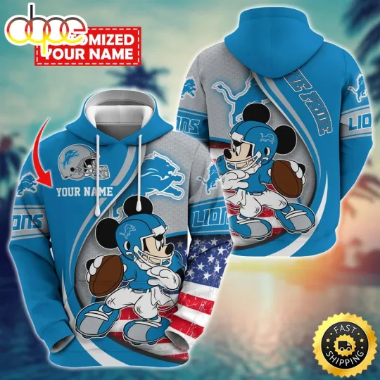 Discover Personalized Cartoon Detroits Team Lionss 3D Hoodies