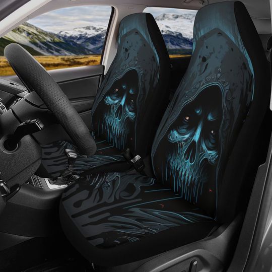 Discover Skeleton car accessories, death skull seat cover protector, biker skull seat cover for car, biker skull car tool, flaming skull car seat cus