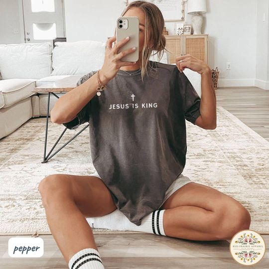 Discover Jesus is King T-Shirt Christian Shirt Minimalist Christian Apparel