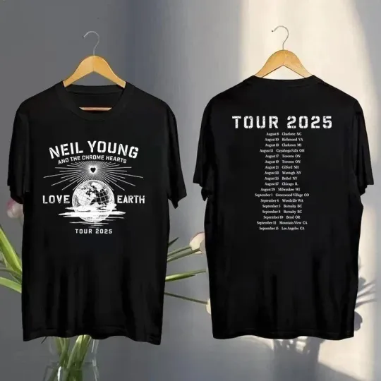 Neil Young Love Earth Tour Merch Tour 2025 T-Shirt Reprint