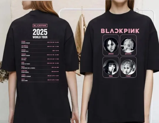 Discover Blackpink Deadline World Tour 2025 Concert Blink Fan Kpop T-Shirt