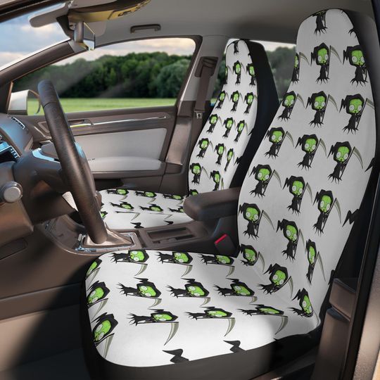 Invader Zim Gir Reaper, Polyester Car Seat Covers, Fun Automotive Decor, Unique Gift for Car Lovers, Halloween Vibe, Cute Monsters