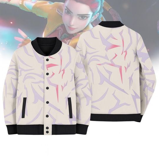 Discover Halloween Rumi Cosplay Kids Jacket, Kpop Demon Hunter Baseball Jacket