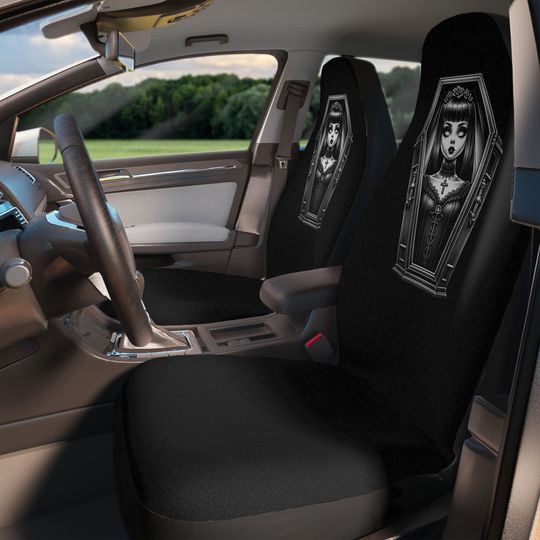 Discover Goth Ghost Girl Laying In A Coffin | Goth Car Seat Covers