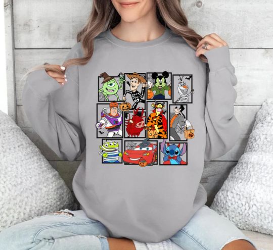 Discover Comfort Colors Disney Friends Hoodie, Disney Characters Halloween Sweatshirt, Mickeys Not So Scary Halloween Party Hoodie, Disney Halloween