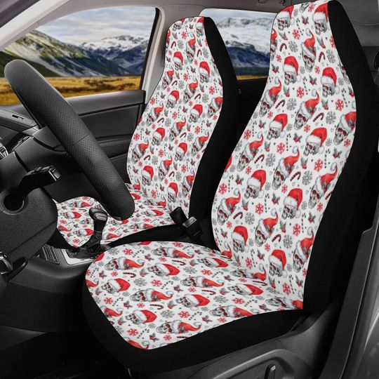 Discover Santa claus skull Car Seat Cover car mat Halloween skull car seat cover mat Christmas skull car seat protector covers mat skeleton car mats