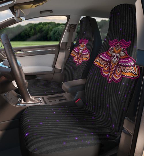 Discover Death Moth Seat Covers~Cover Set|Goth Decor|Halloween|Seat Protector|Gift Idea