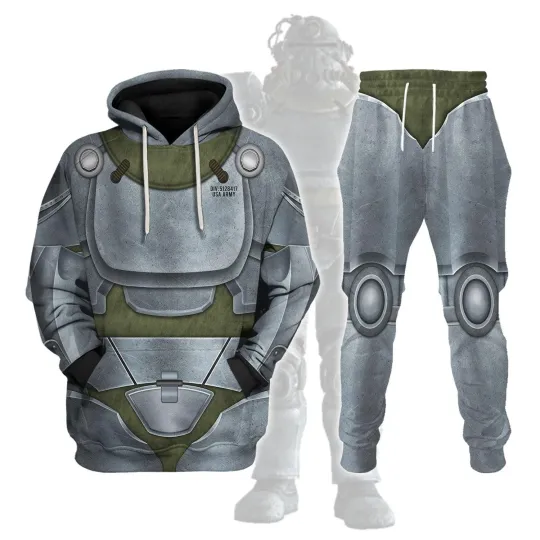 Discover Winterized T-51b Falllout 4 Cosplay Tracksuit Hoodie Costume Cosplay