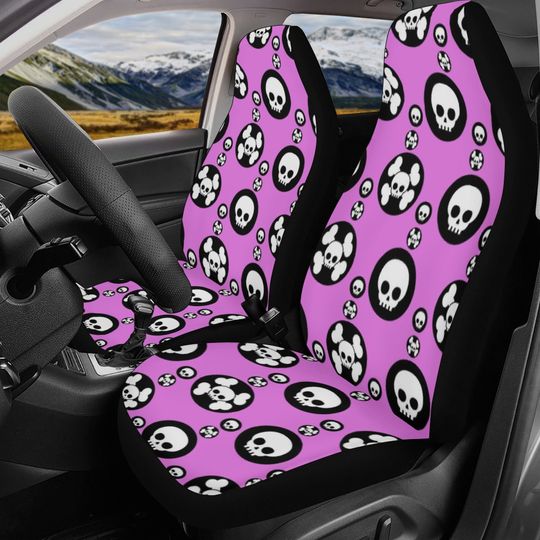 Discover Halloween car accessories, skeleton car protector, punisher skull car seat protector cover, evil car tool, punisher skull mat for car truck