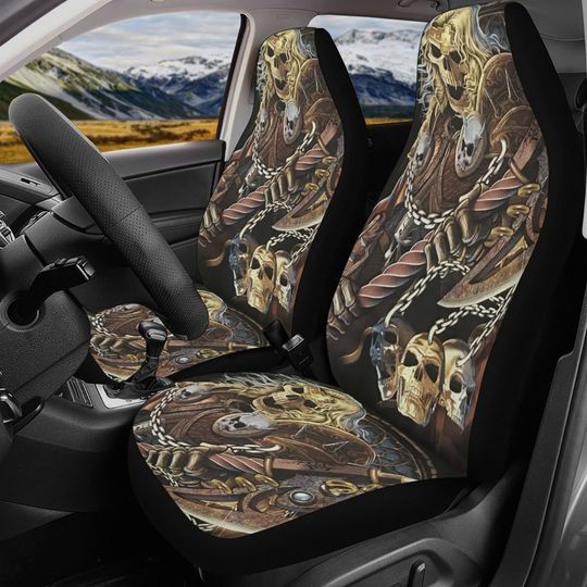 Discover Reaper skull seat cover for car, grim reaper skull Seat Covers mat for car skull seat cover rug mat for car, skeleton skull car seat cover