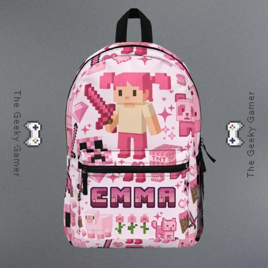 Personalized Gamer Backpack | Creeper Backpack | Gaming Gift