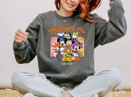 Discover Comfort Colors Disney Halloween Hoodie, Mickey & Co Halloween Sweatshirt, Mickey's Not So Scary Hoodie, Spooky Season, Mickey And Friends