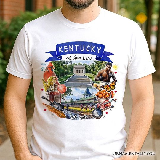 Discover Artistic Kentucky State Themes and Landmarks T-Shirt, Tee for History and Travel Lovers