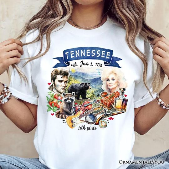 Discover Artistic Tennessee State Themes and Landmarks T-Shirt, Tee for History and Travel Lovers