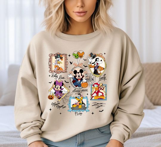 Discover Coquette Bow Halloween Sweatshirt, Disney Spooky Sweatshirt, Mickey And Friends Halloween Sweatshirt, Disney Trip Sweater, Family Matching